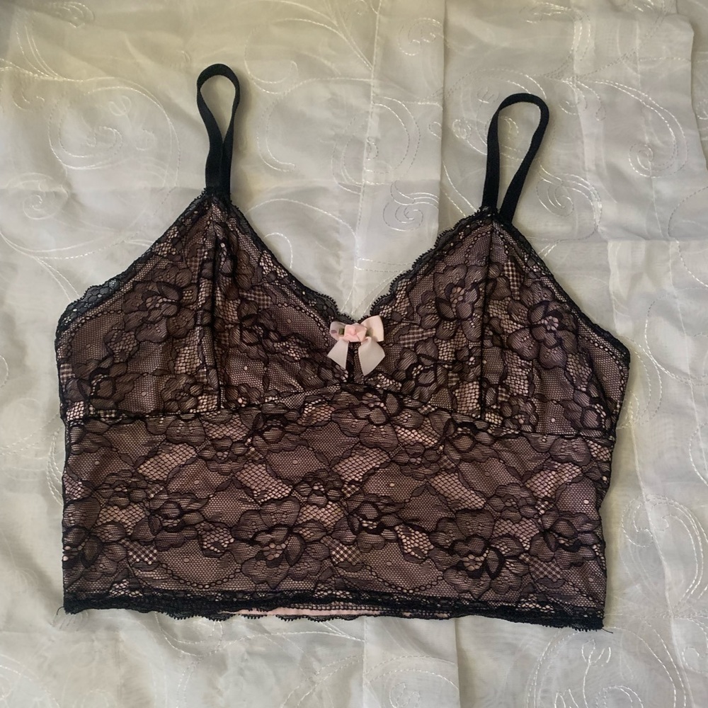 Pink lace camisole